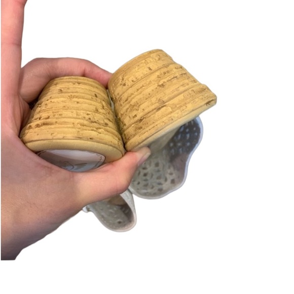 SPRING STEP Sandals White Leather Wedge Slides Size 40 Made in Italy US Sz 9.5 - Picture 9 of 9